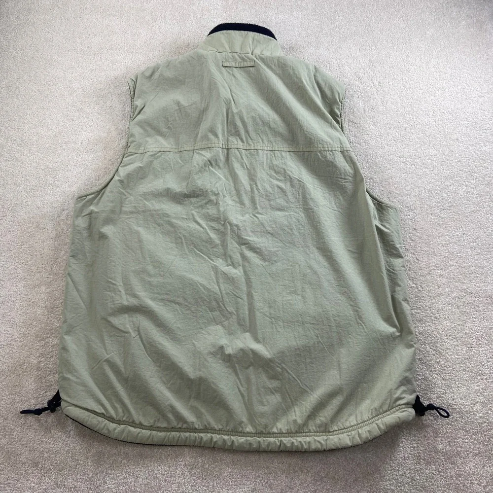 Vintage Abercrombie & Fitch Vest Mens XL Beige Fleece Lined Nylon Utility 90's